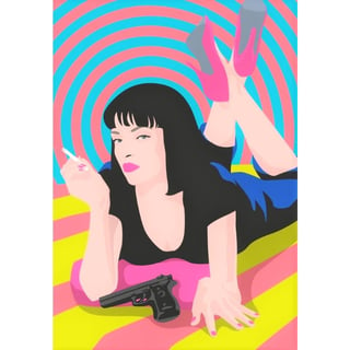 Pop Art New Generation Postkaart - Mia Wallace - Uma Thurman