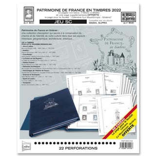 Patrimoine De France en Timbres SC - 2022