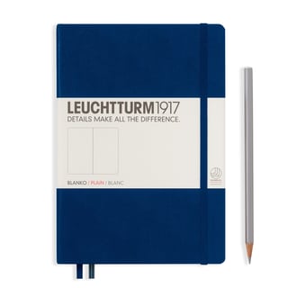 Leuchtturm medium plain notebook (A5) hardcover - 14.5 x 21cm / navy blue