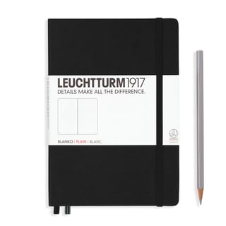 Leuchtturm medium plain notebook (A5) hardcover - 14.5 x 21cm / black