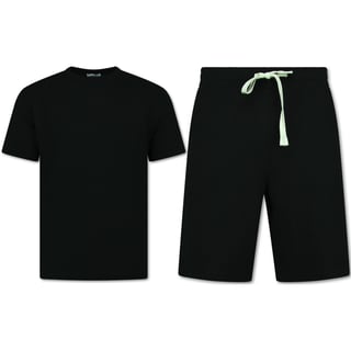 Zomerset Heren - Ribbed Oversized - Two Piece Setje - Twinset - Co Ord Set - 918 - Zwart