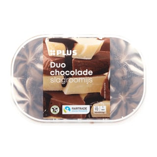PLUS Slagroomijs Duo Chocolade