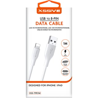 Xssive TPE Serie USB to 8 Pin Cable 1m - Wit