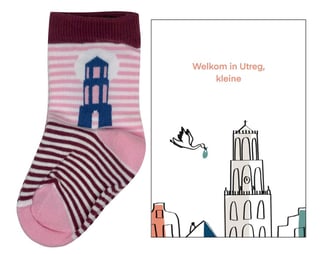 Baby Cadeaupakket - Welkom in Utrecht #2 - Sokjes: Roze