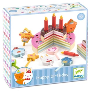 Djeco Houten Happy Birthday Taart