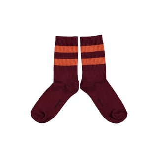 Piupiuchick Socks Bordeaux Orange Stripes