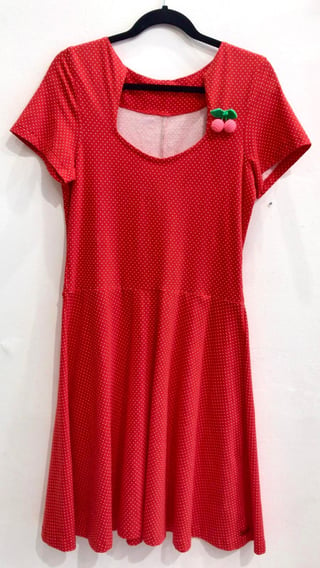 ONE OF A KIND Classic Red Dotted Dress