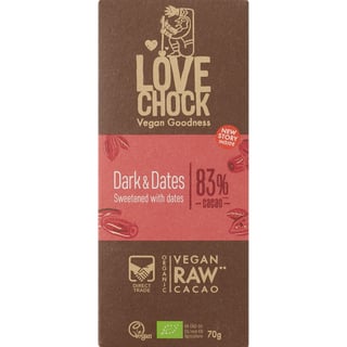 Raw Chocolade 83% Dark & Dates