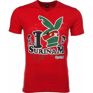 T-Shirt - I Love Suriname - Rood