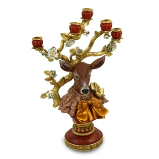 Kandelaar Hert Amber Strik 44x60cm Met 5 Armen