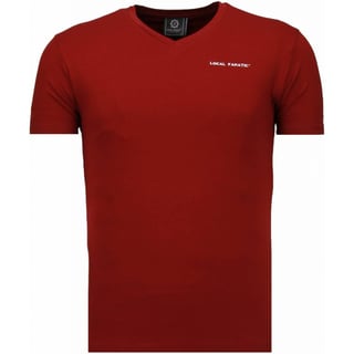 Basic Exclusieve V Neck - T-Shirt - Bordeaux