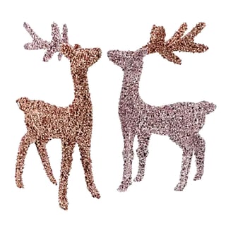 Kerst Decoratie Hertjes Glitters in 2 Kleuren 2 Maten