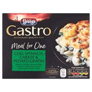 Young's Gastro Cod, Spinach, Cheese & Potato Gratin Meal 360g