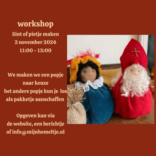 Workshop Seizoenspopje Sint of Piet 2 Nov 2024