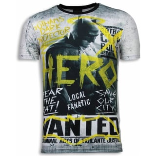 Wanted Gothams Hero - Digital Rhinestone T-Shirt - Grijs