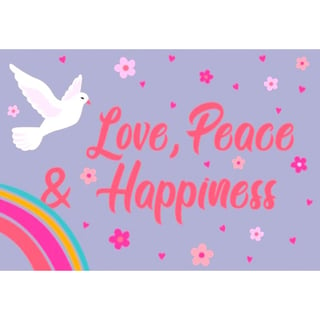 Happiness - Love, Peace & Happiness Postkaart - Ansichtkaart