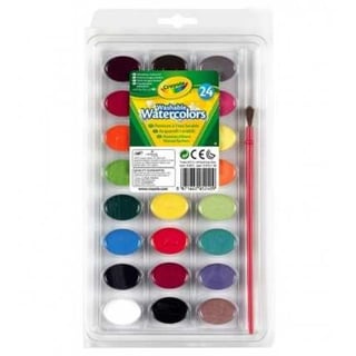Crayola Uitwasbare Waterverf 24 Kleuren + Kwastje 3+