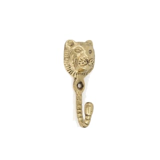 Wandhaakje Sunshine Tiger Messing 3x8cm