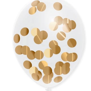 Ballonnen Confetti Metallic Goud 30 Cm 5 Stuks
