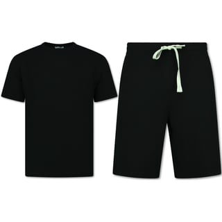 Zomerset Heren - Ribbed Oversized - Two Piece Setje - Twinset - Co Ord Set - F-918 - Zwart