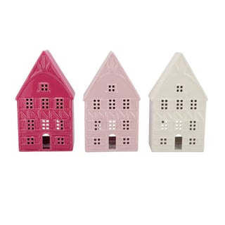 Waxinelicht Huisje Jolie Keramiek 10x19cm 3 Kleuren