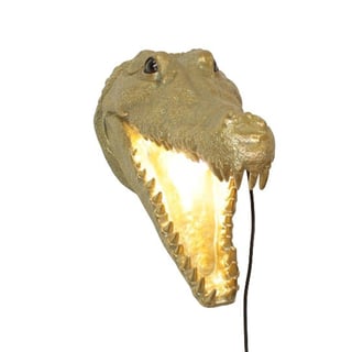 Wandlamp Krokodil Alberto Goud 36x22x43cm