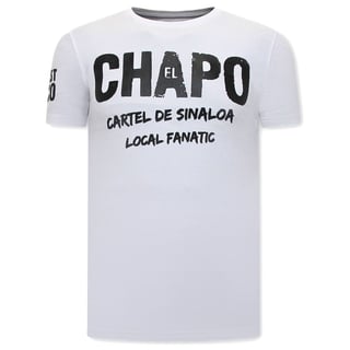 T Shirt EL Chapo Heren - Cartel De Sinaloa - Wit