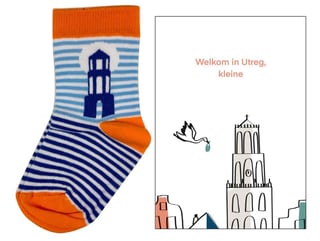 Baby Cadeaupakket - Welkom in Utrecht #2 - Sokjes: Oranje