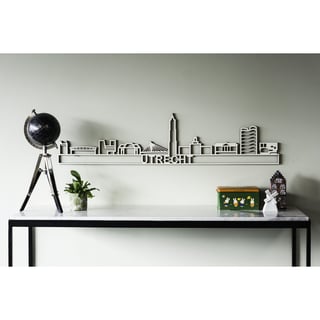 Cityshapes - Skyline Utrecht Hout 60cm - Kleuren: Populierenhout - Tekst: Met Tekst