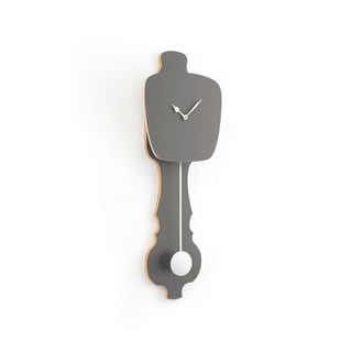 Kies Zelf Je Wand Kloq - Steen Grijs - Kloq Maat: L - Kloq Slinger/wijzer Kleur: Gebroken Wit