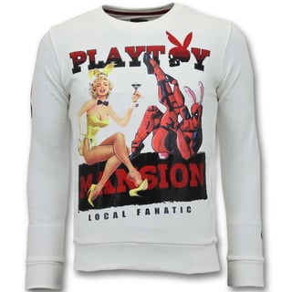 Exclusieve Sweater Heren - The Playtoy Mansion - Wit