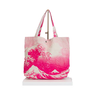 Beach Bag Wave Green - Pink Wave