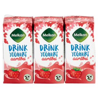 Melkan Drinkyoghurt Aardbei Mini 6-Pack