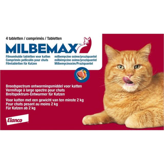 Milbemax Volwassen Kat Van 2 Kg Tot 12 Kg - 1 St À 2 X 2 Tabletten