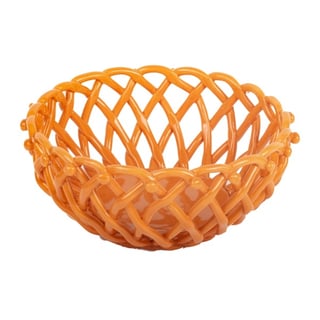 Kitsch Kitchen Porcelein Mandje Rond Oranje M