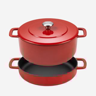 Combideal Dutch Oven + Sous chef pan Combekk - gerecycled - Rood 24cm