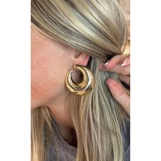 Volume hoop earrings - Gold - 1 maat