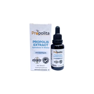 Propolis Tinctuur extract oplosbaar in water 30ml Propolita alcohol vrij - 30ml