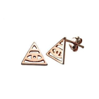 Rose Gold Plated Illuminati Stud Earrings - Sterling Silver / Rose Plated