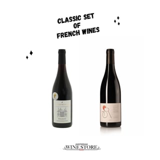 French Wine Set of 2 bottles-  Perfect as a gift or for home wine tasting