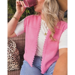Grazie knitted Gilet - Pink - 1 maat