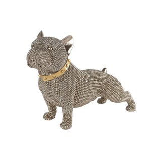 Beeldje Bulldog Brons Met Strass Glitter 21x9x17cm