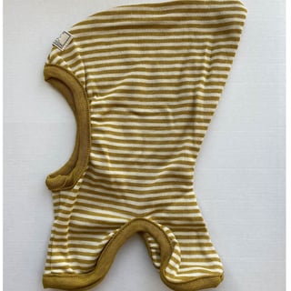 PICKAPOOH Baby & Kids Merino Wool with Silk Balaclava Mustard Stripes