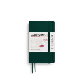 Leuchtturm 2026 Diary Softcover Pocket Weekly + Notes - Forest Green