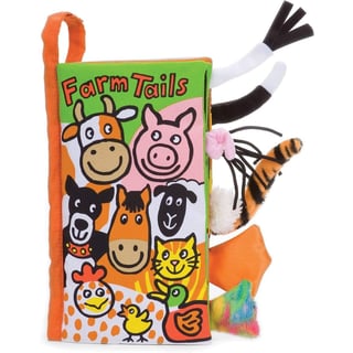 Jellycat Funky Fabric Book Farm Tails with Sound 21 Cm 0+