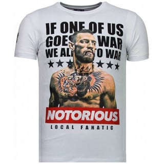 Conor Notorious Legend - Rhinestone T-Shirt - Wit