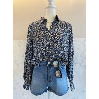 Blue Mixed printed blouse