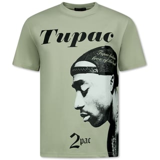Tupac - Heren Tshirt Met Opdruk - T Shirt Heren Met Print - Funny Shirt - 663 - Bruin