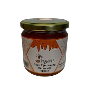 Roze tijmhoning 450g Spanje Honingwinkel (vloeibaar)