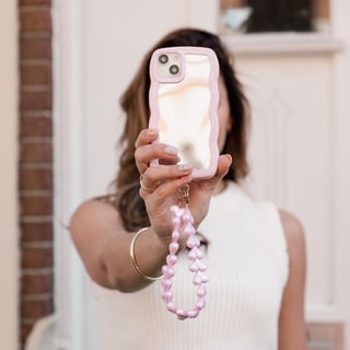 Wavy Mirror Case Roze  Glowy, Wavy & Pink